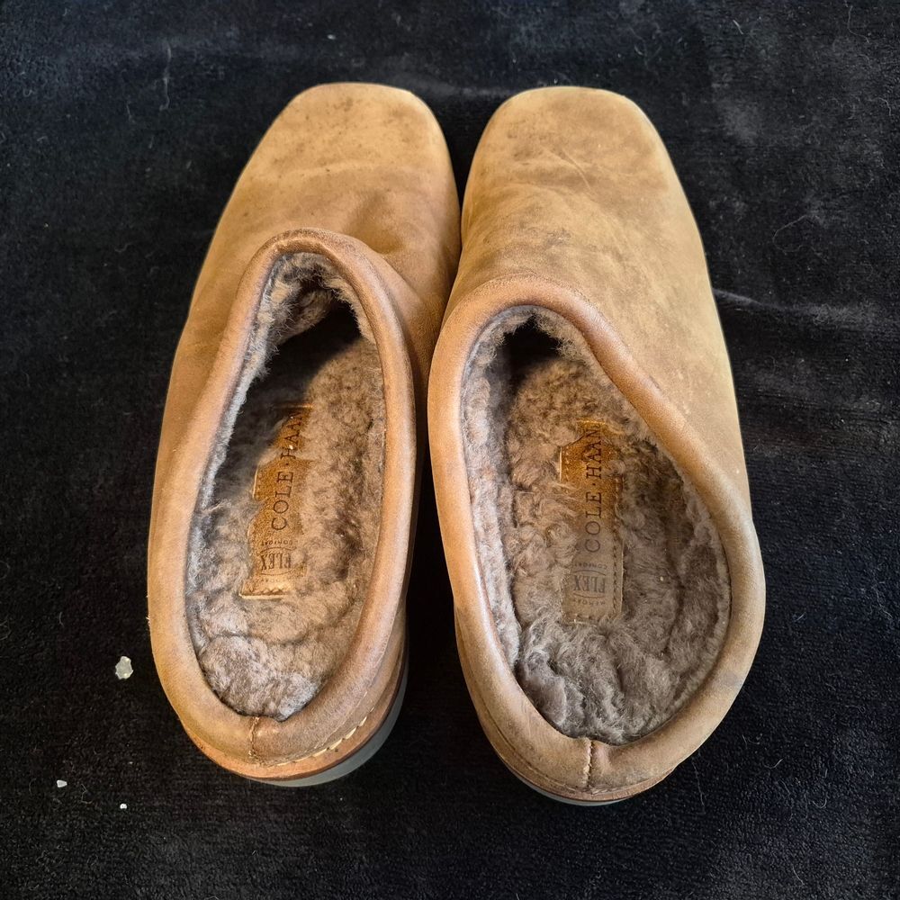 Cole Haan Women's Size 9.5B Caramel Tan Leather Fleece Lined Comfort Clogs